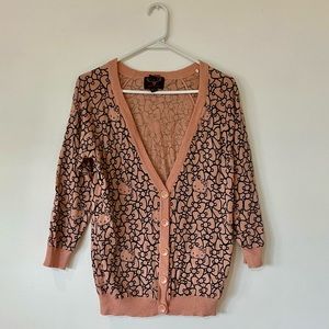 Forever 21 Hello Kitty Pink Pattern Cardigan